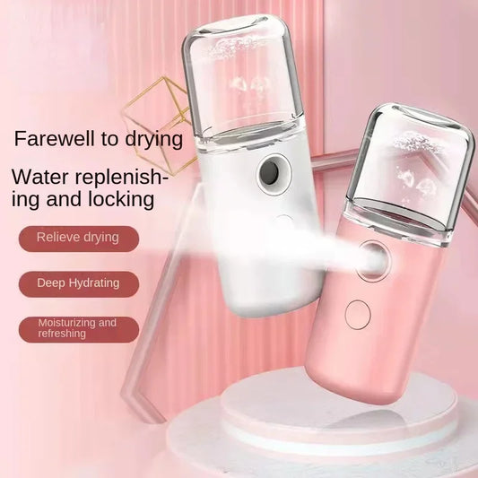 Mini Portable Humidifier Facial Steamer Device Beauty Spray Hydrating Apparatus Cold Spray Apparatus Rechargeable Nano Spray