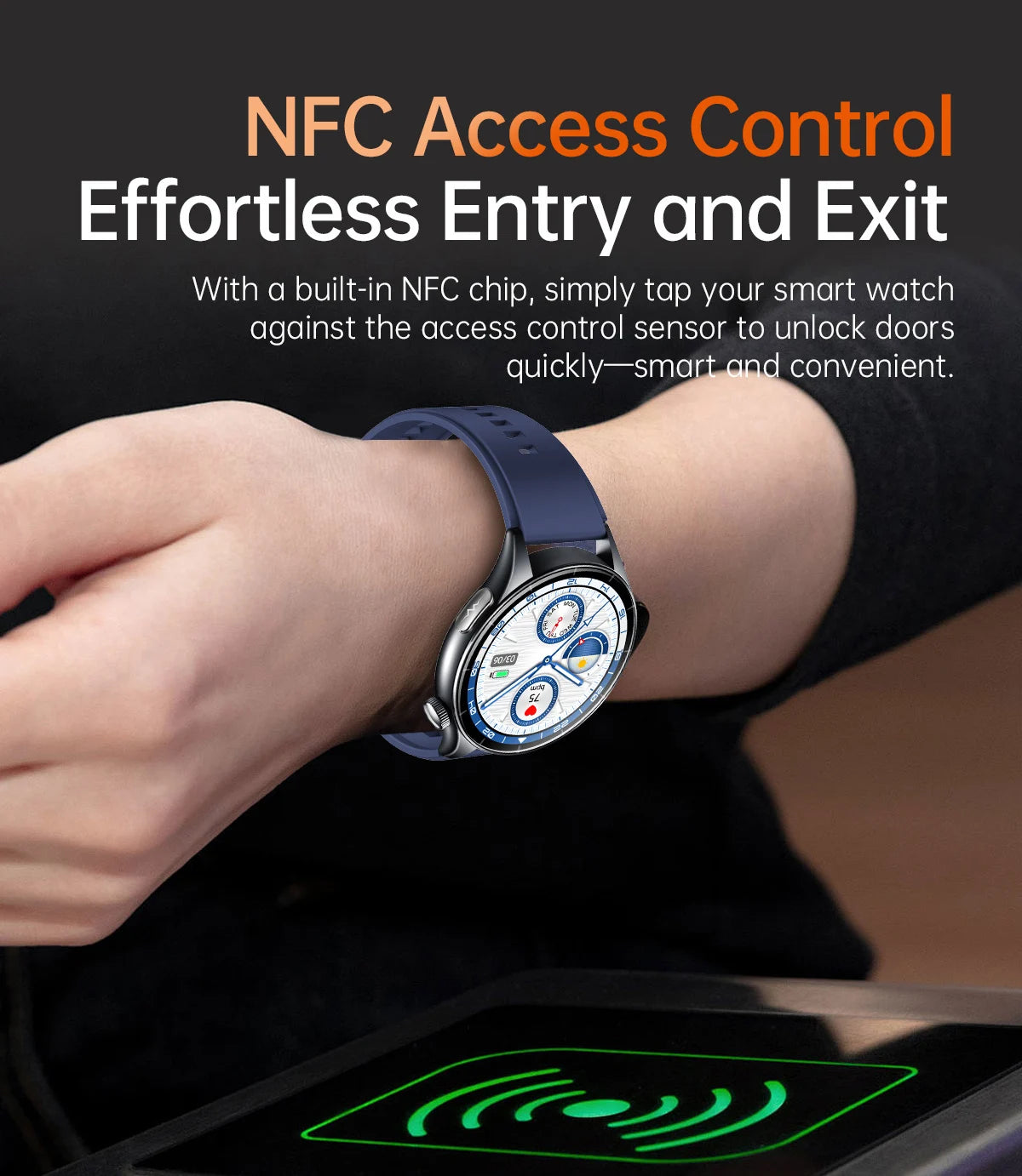2025 New NFC+ECG+PPG Health Smart Watch BMI Fat Heart Rate Blood Pressure Watch 380mAh BT Call IP68 Waterproof Sports Bracelet