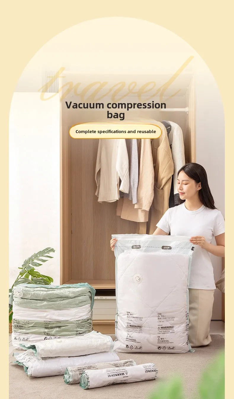 Vacuum Compression Bag No Pumping Clothes Quilt Storage Home Bag Large 3D Vacuum Compression Bags