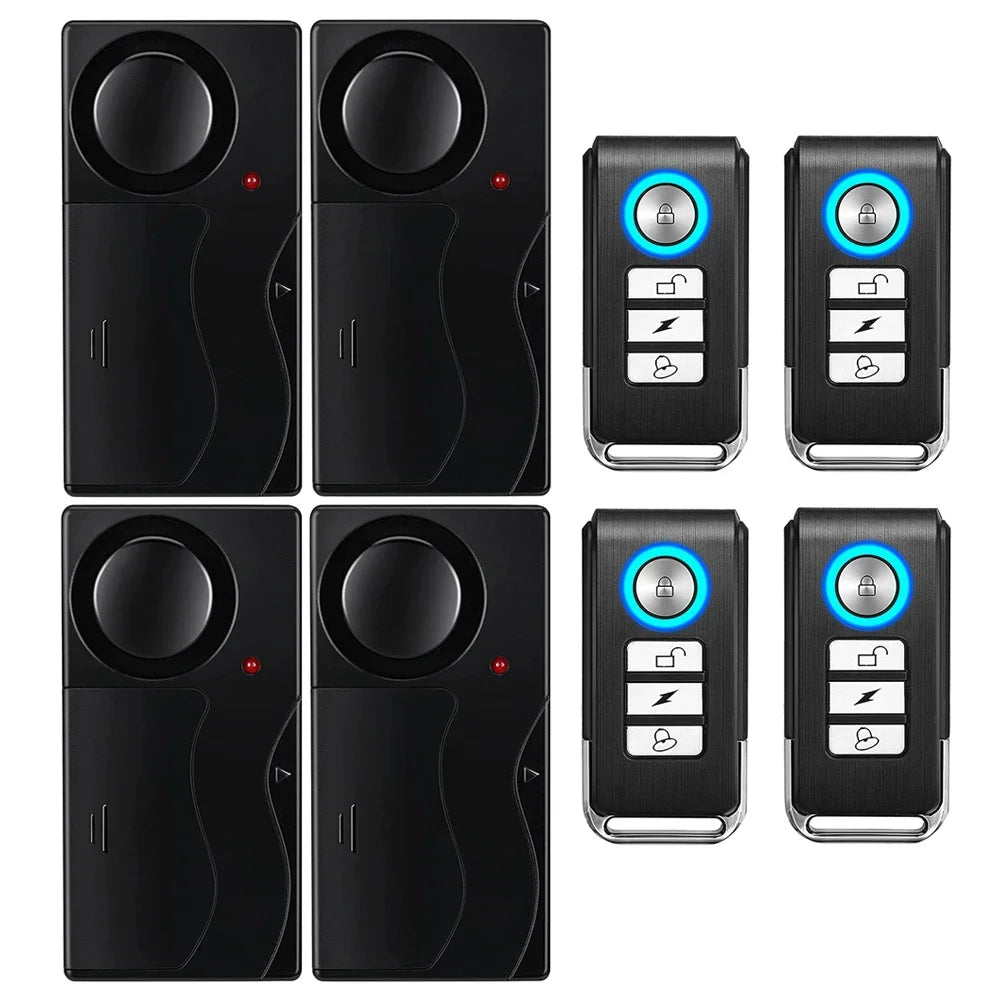 Wireless Vibration Alarm Door And Window Anti-Theft Alarm With Remote Control 110dB Motorcycle Bicycle Security Sensor System
