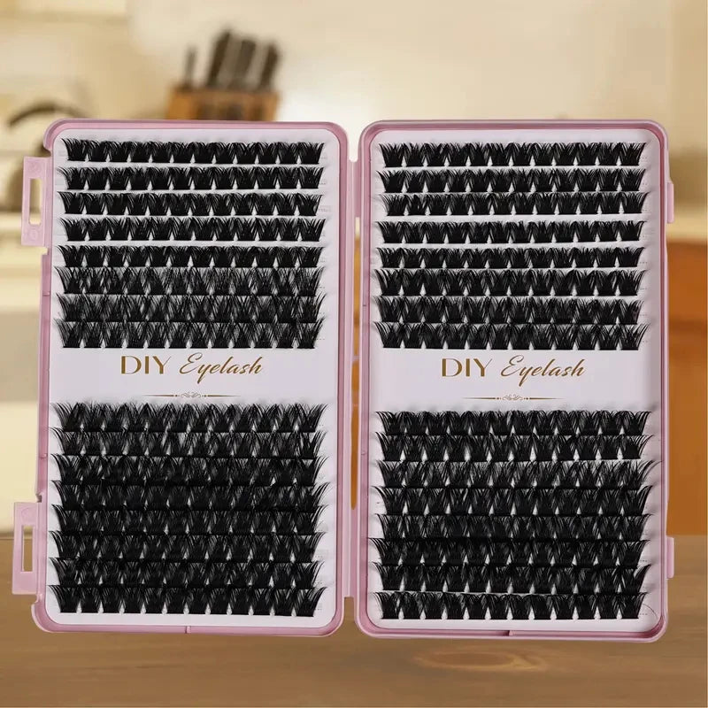 Eyelash Extension Kit - Individual Eyelashes Set, D-Curl, Multiple Lengths, Odorless, Easy to Apply for Home Makeup Books