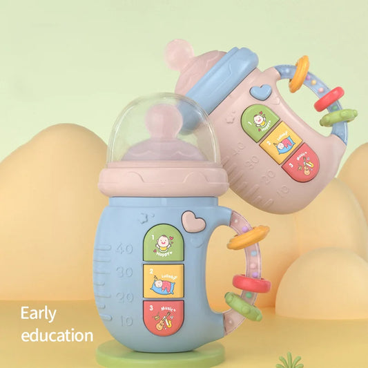 Baby 18M+Cute Bottle Illuminates Music Baby Ringing Soothing Toy Early Learning Education Toy Girl Baby Boy Birthday Gift Toy