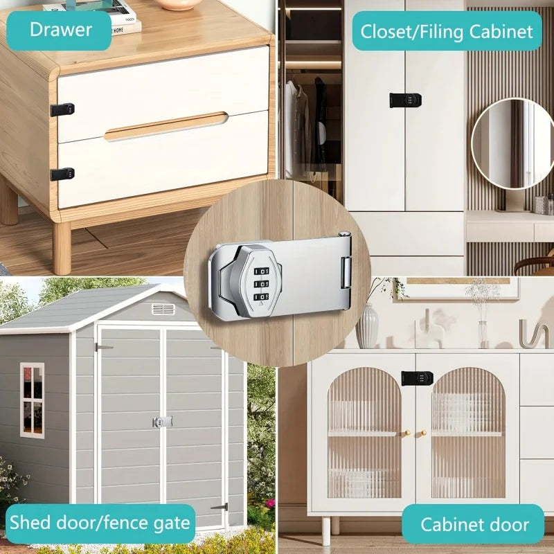 Anti-theft Combination Locks Keyless Household Security Cabinet Password Lock for Door Locks,Shoe Cabinets,Drawers,Wardrobes