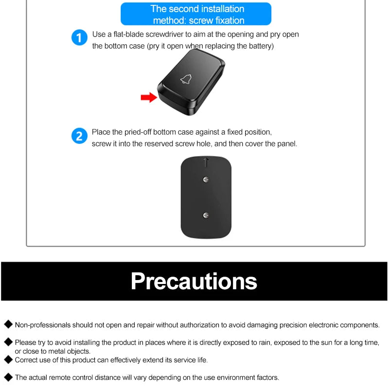 Smart Wireless Doorbell Family Door Bell Chime Kit 300M/1000Ft Long Distance 60 Songs Intelligent Doorbell Kit US EU Plug