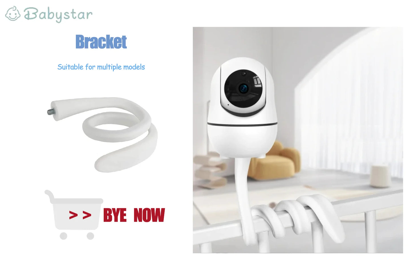 Babystar 7" Video Baby Monitor, 1080P HD Display, IPS,Support 2 HDCams, 24Hour Battery Life, 1000ft Range, Split mode ,Babyphone