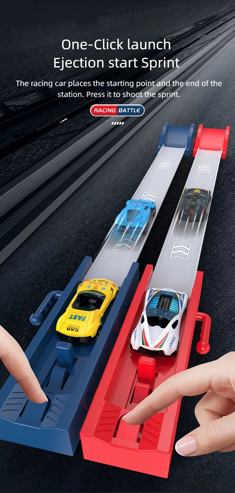 Competitive Racing Track Toy Vehicle with Alloy Car Kids Play Game for Children Educational Gift