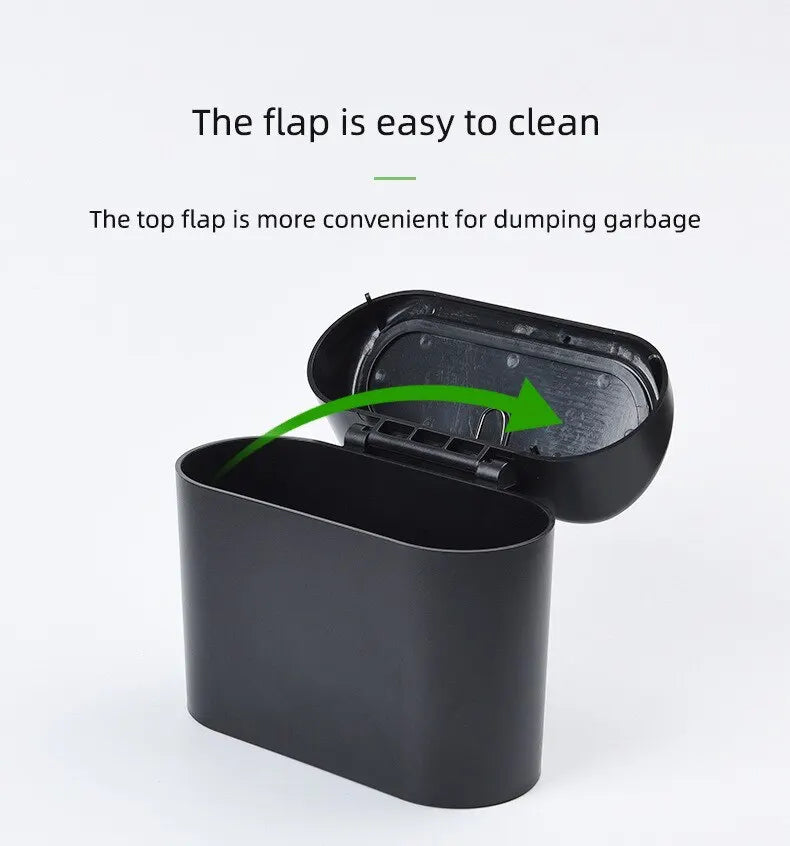 Portable Car Trash Can Hanging Mini Vehicle Garbage Organization With Lid Multifunctional Folding Automotive Garbage Storage Box