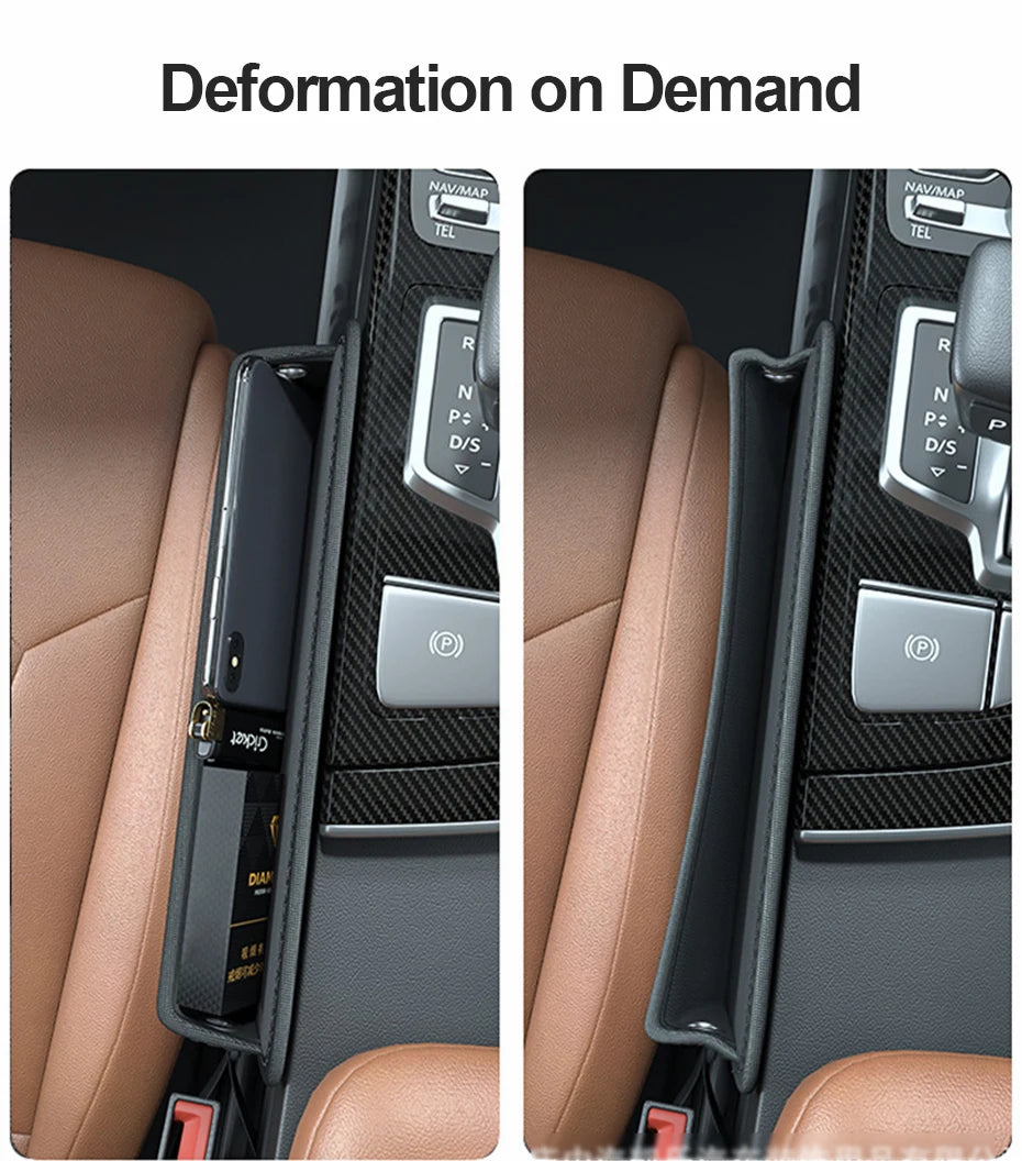 SEAMETAL Car Seats Gap Storage Bag PU Leather Auto Console Side Pocket Universal Car Seat Crevice Storage Box Slit Gap Filler