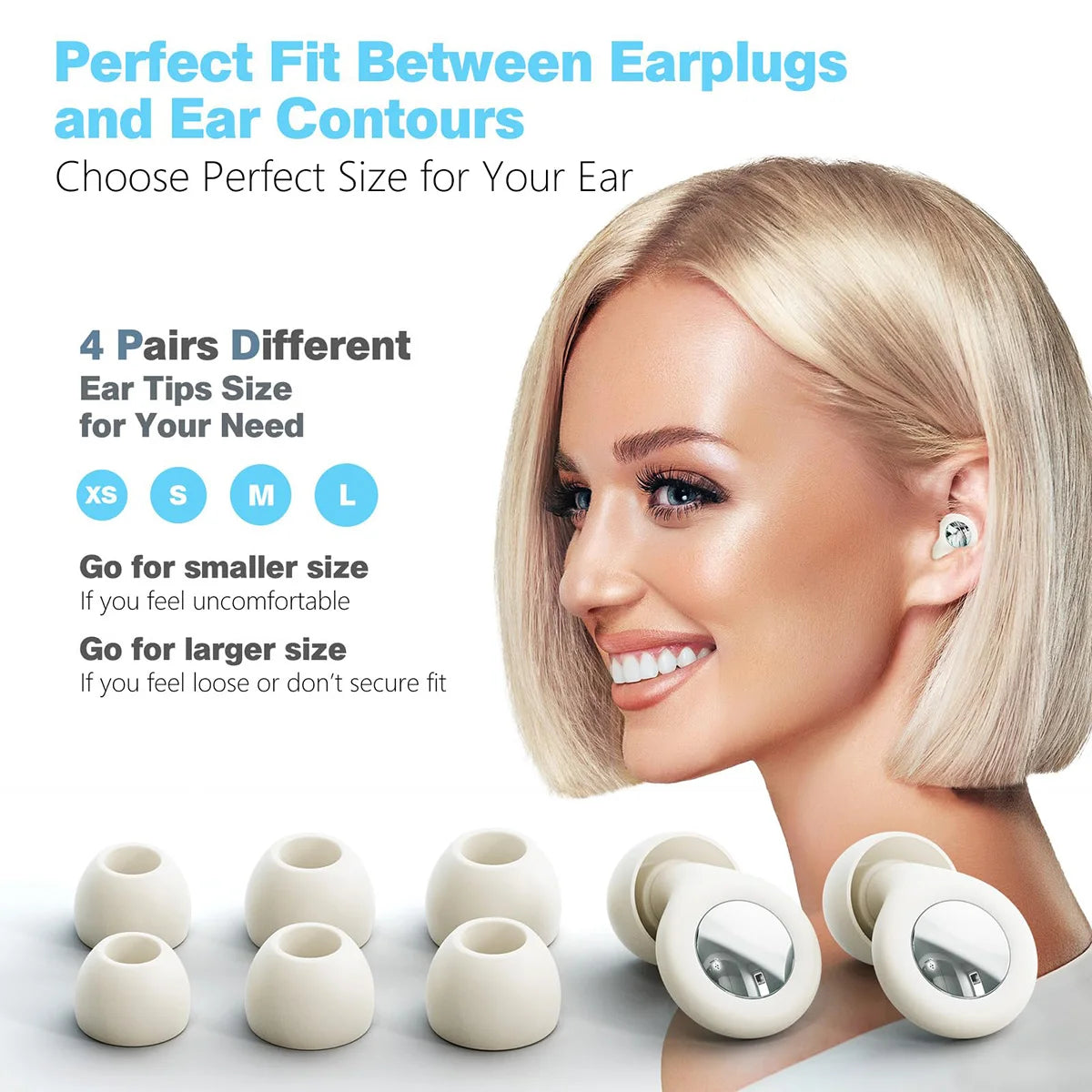 Ear Plugs for Sleep Ultra Soft Reusable Noise Reducing Flexible Silicone Earplugs for Sleeping Travel Concerts Deep Focus