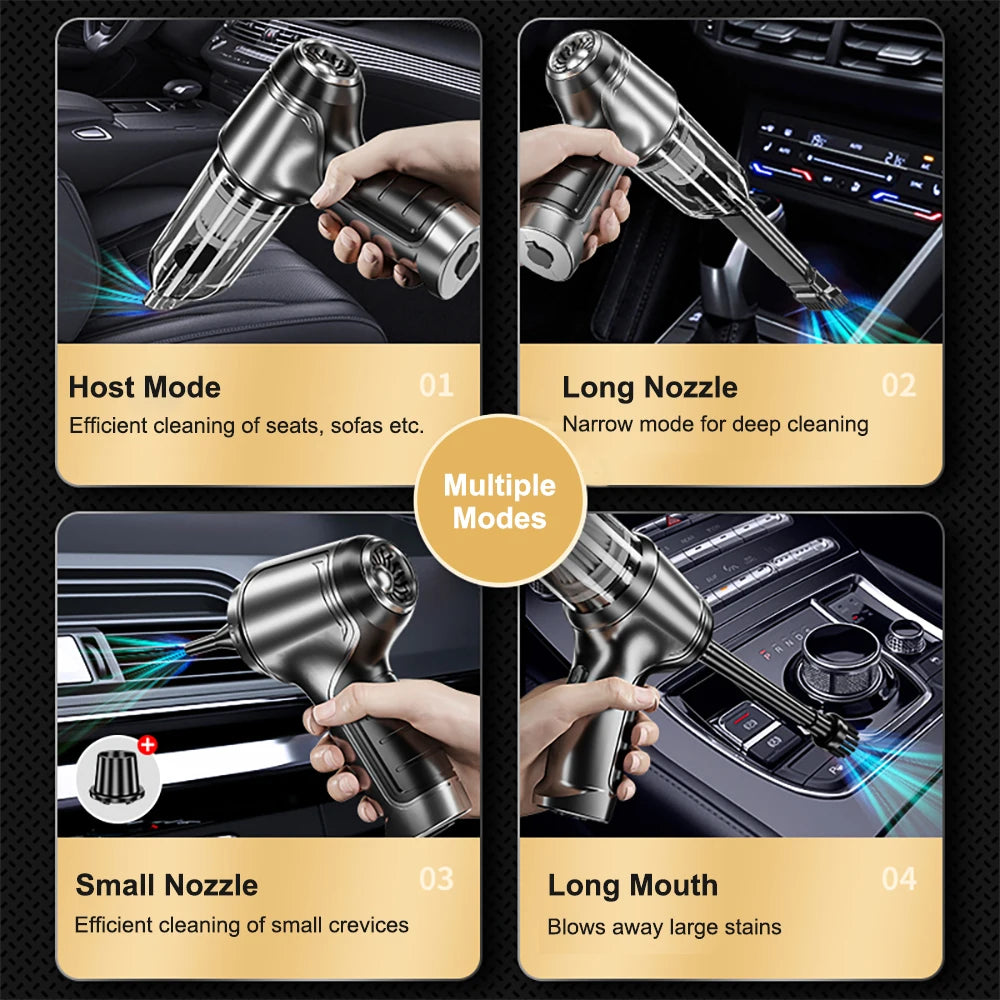 Car Vacuum Cleaner Wireless Portable Vacuum Cleaner 95000PA High Power 2 in 1 Mini Handheld Vacuum Cleaner Blower for Car Home