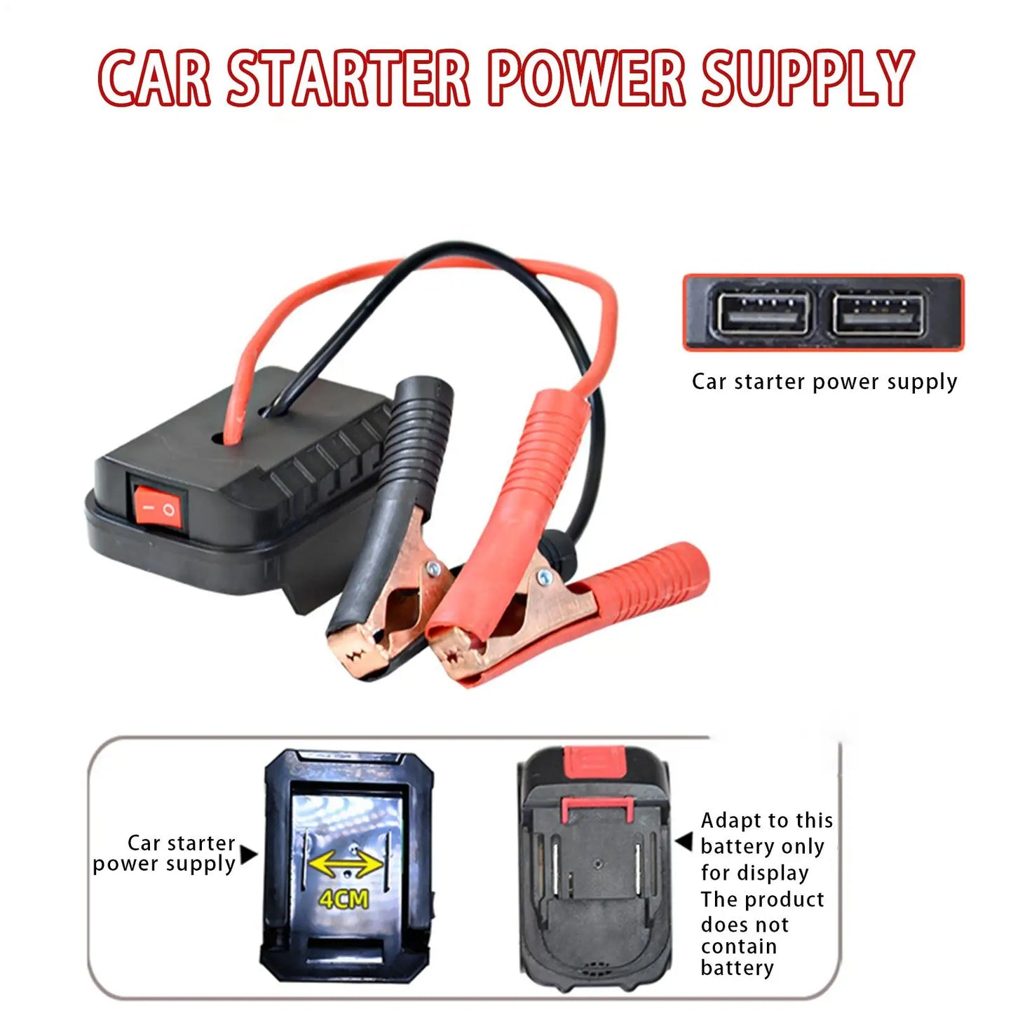 Car Battery Jump Starter Jump Starter Lithium Battery Jumper Box Battery Pack Quick Charging Automotive Booster with Double USB