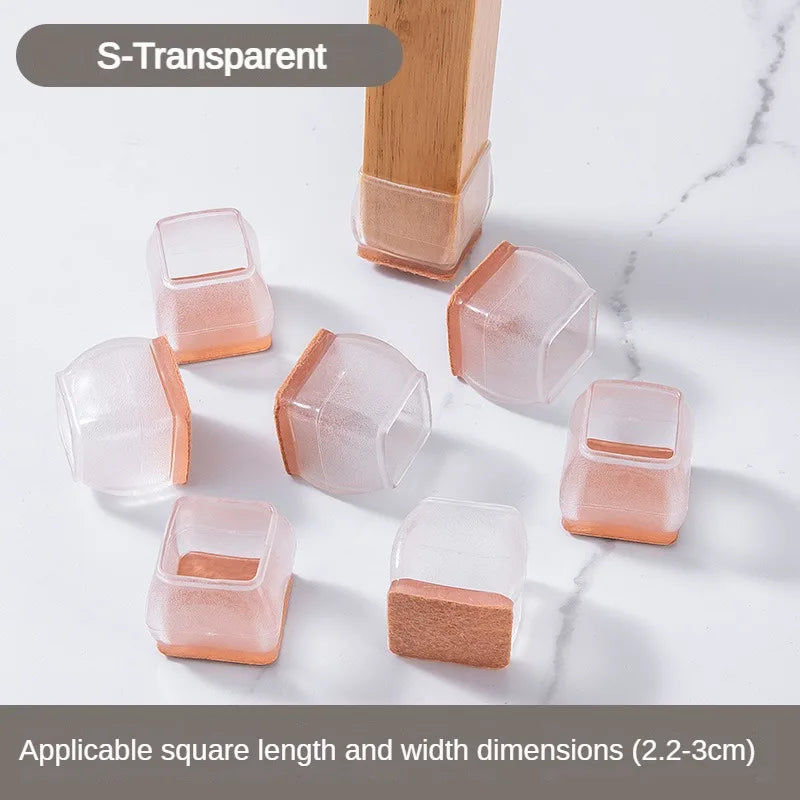 16/8/4Pcs Silicone Non-Slip Legs Pads Thick-soled Furniture Sofa Anti-noise Feet Cover Wood Floor From Scratches Protectors Mat