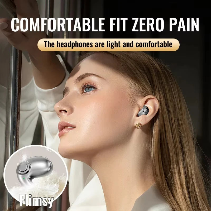 Sleep Invisible Headset Noise Cancelling Wireless Headsets Waterproof Sports Stereo With Mic Bluetooth Earohone