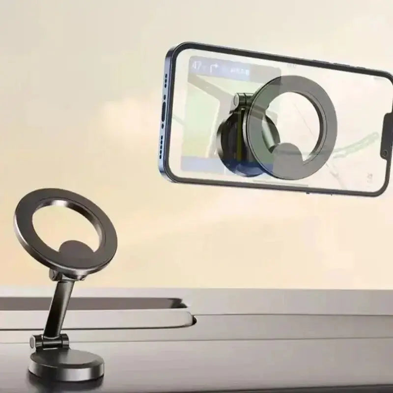 Strong Magnetic Phone Holder – 360° Swivel Adjustable Car Mount with Back Sticker, Universal Magsafe-Compatible for Smartphones