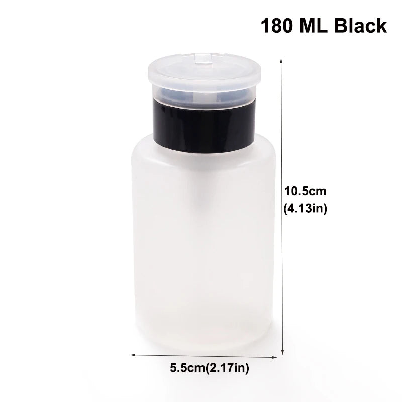 Empty Nail Art Polish Clean Bottle Clear Pump Dispenser Liquid UV Gel Polish Dirty Cleanser Remover Bottle Tools Pink Black