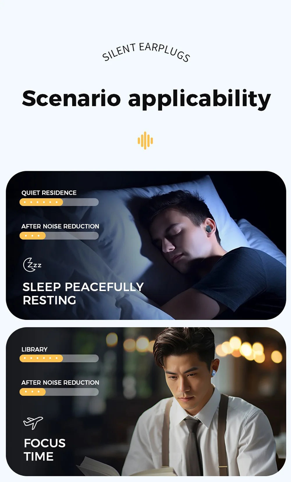Ear Plugs for Sleep Ultra Soft Reusable Noise Reducing Flexible Silicone Earplugs for Sleeping Travel Concerts Deep Focus
