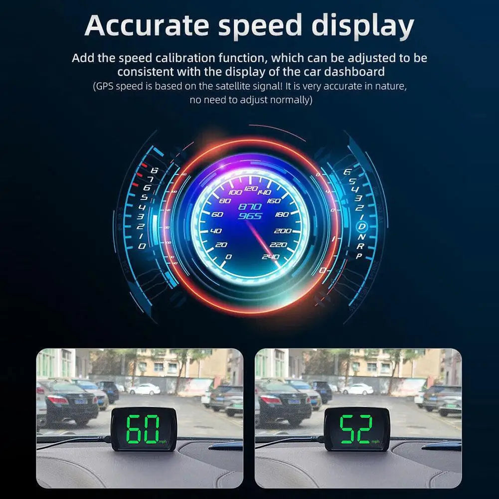 Car Head Up HUD Display GPS Speedometer Speed KMH Digital HUD GPS+Beidou Dual Chipsets For All Cars Trucks Electronics