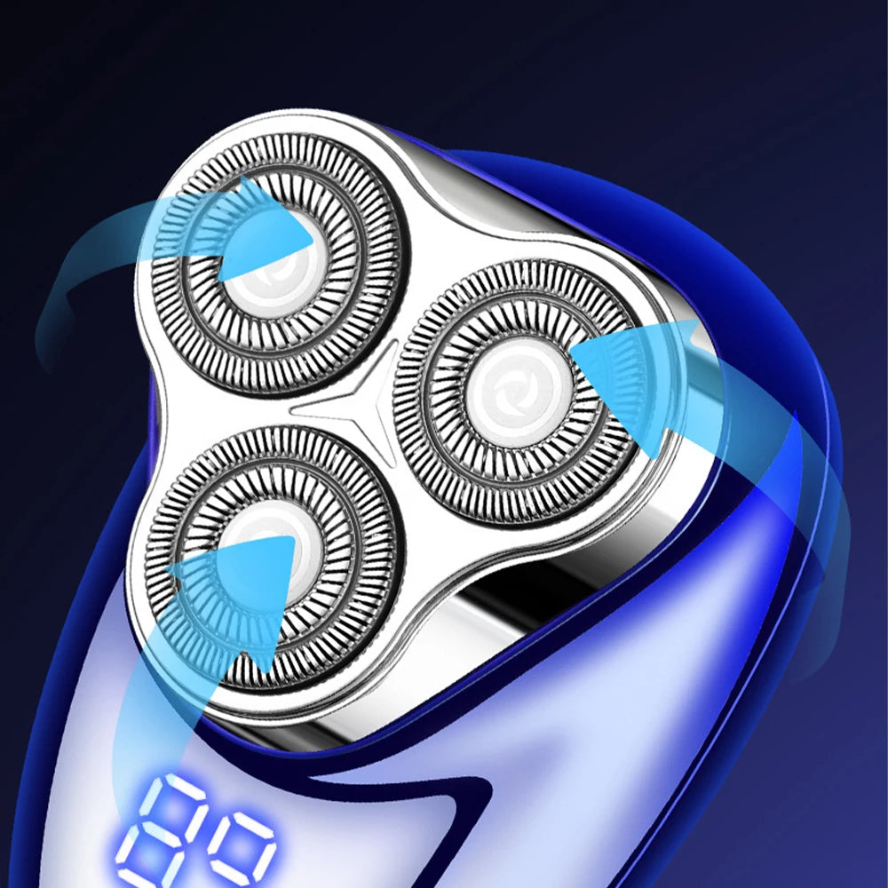 Mini rechargeable electric shaver with digital display - portable and easy-to-use shaver