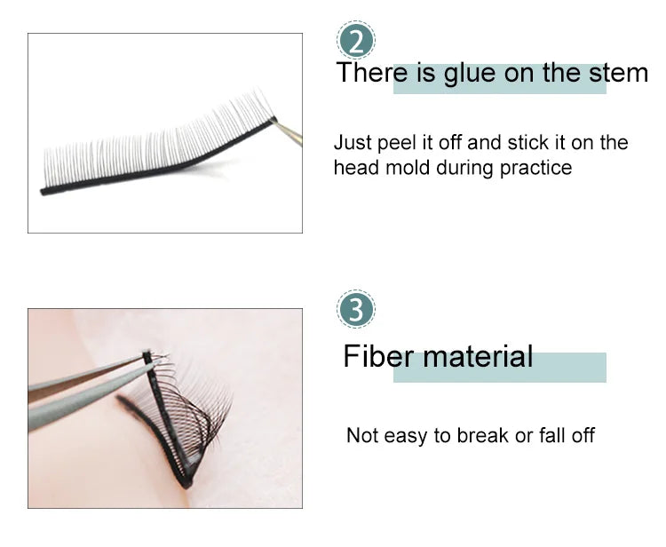 Wholesale Low Price Lash Mannequin Head Practice Kit with 5 Pairs Pratice Strip Lashes for Training Eyelash Extensions 20 - 99 s