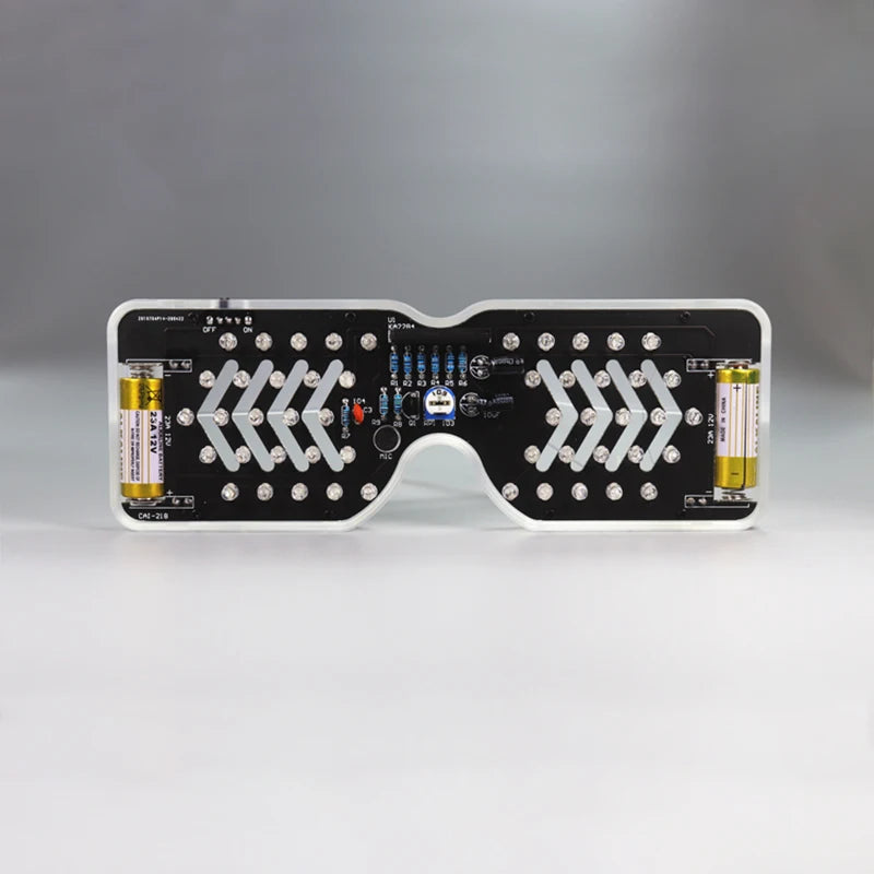 Voice Activated LED Light Emitting Glasses Making Kit Light-emitting Diode Flashing Light DIY Electronic Kit Soldering Assembly