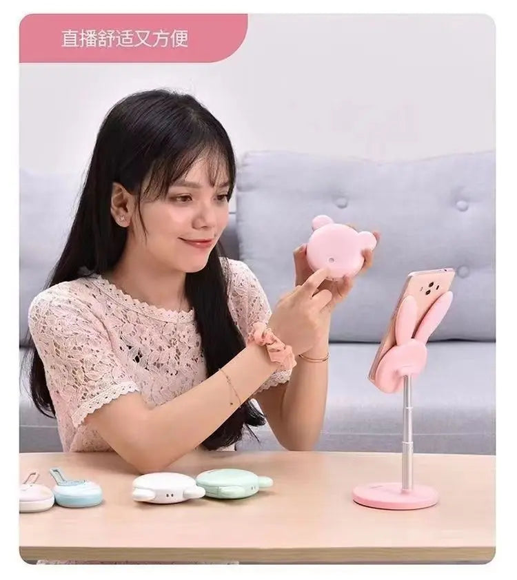 The Cute Rabbit Mobile Phone Stand Desktop Can Lift and Adjust the Desktop Phone Accessories Phone Stand Phone Grip