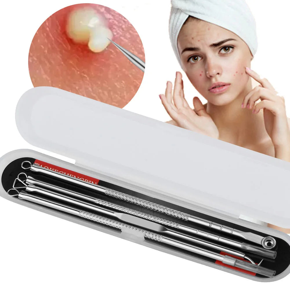 Pimples Blackhead Remover Clip Ultra-fine Tweezers Black Dots Blackhead Extractor Acne Needle Facial Cleaner Skin Care Tools
