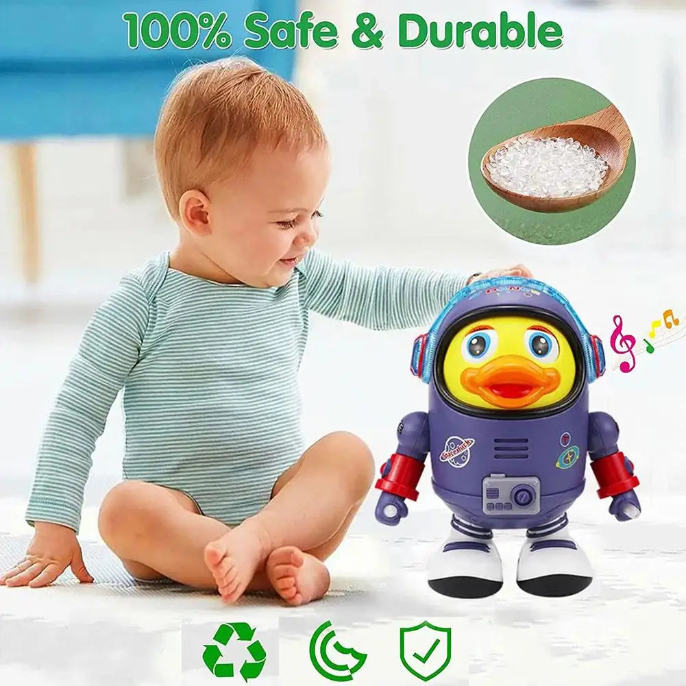 Baby Duck Toy Musical Interactive Toy Electric with Lights and Sounds Dancing Robot Space Elements for Infants Babies Kids Gifts