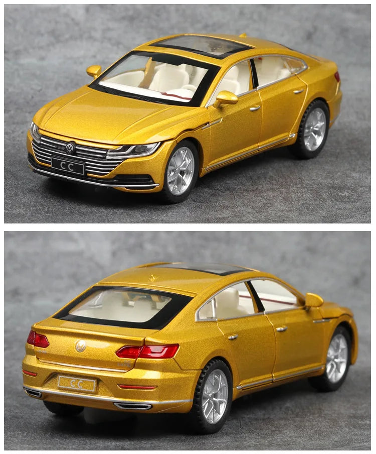 1:32 Volkswagen CC Alloy Toy Car Metal Die-casting Model Sound And Light Pull Back Toy Car Kids Gift Toys For Boys
