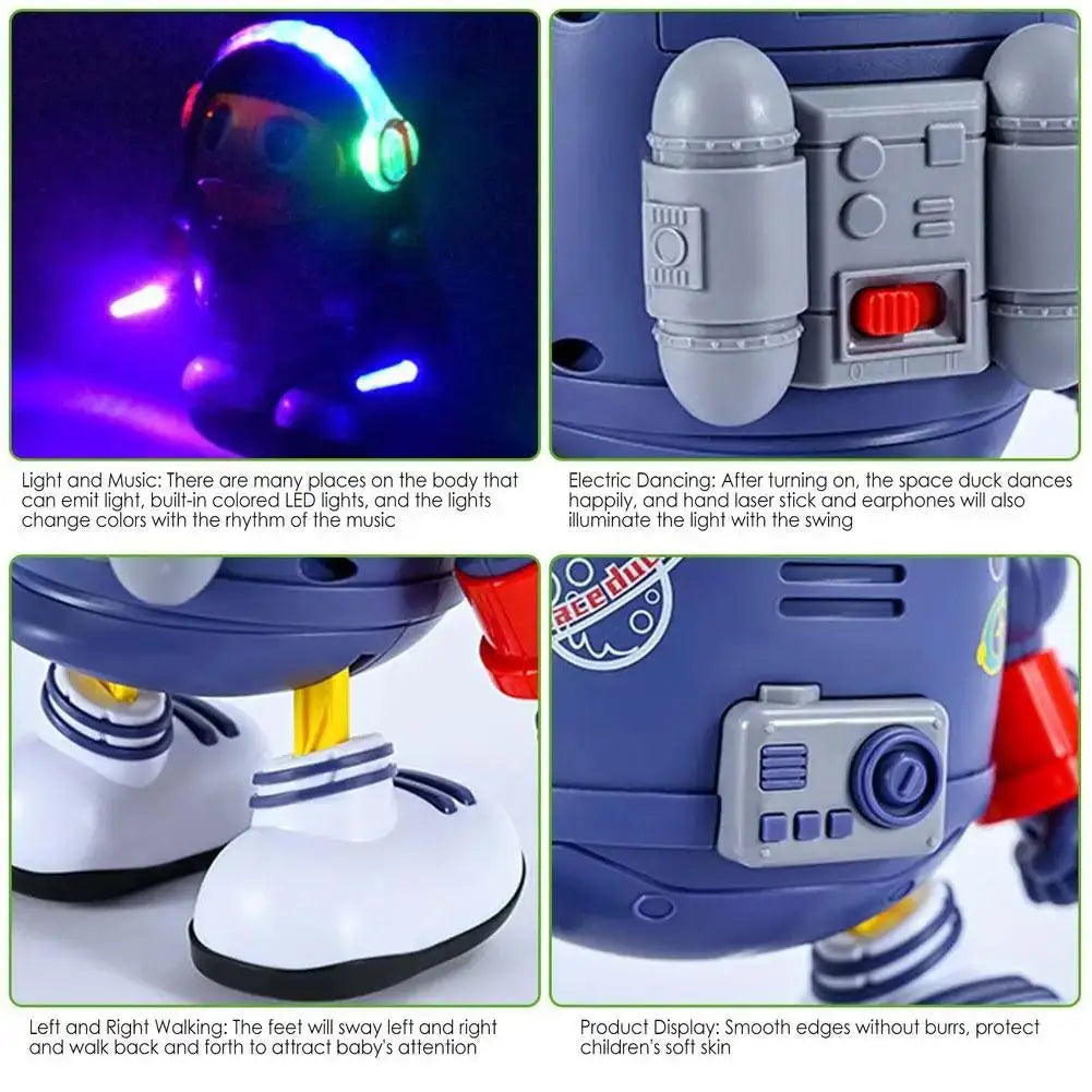 Baby Duck Toy Musical Interactive Toy Electric with Lights and Sounds Dancing Robot Space Elements for Infants Babies Kids Gifts