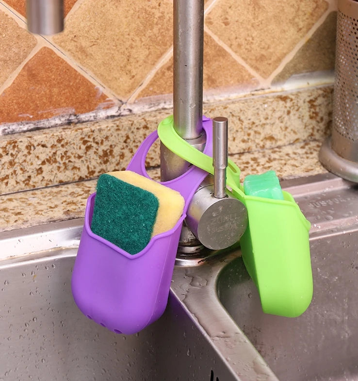 Sink Drain Rack Kitchen Storage Basket Shelf Hang Sink Bag Sponge Holder Soap Dish Drainer Home Organizer Kitchen accessories