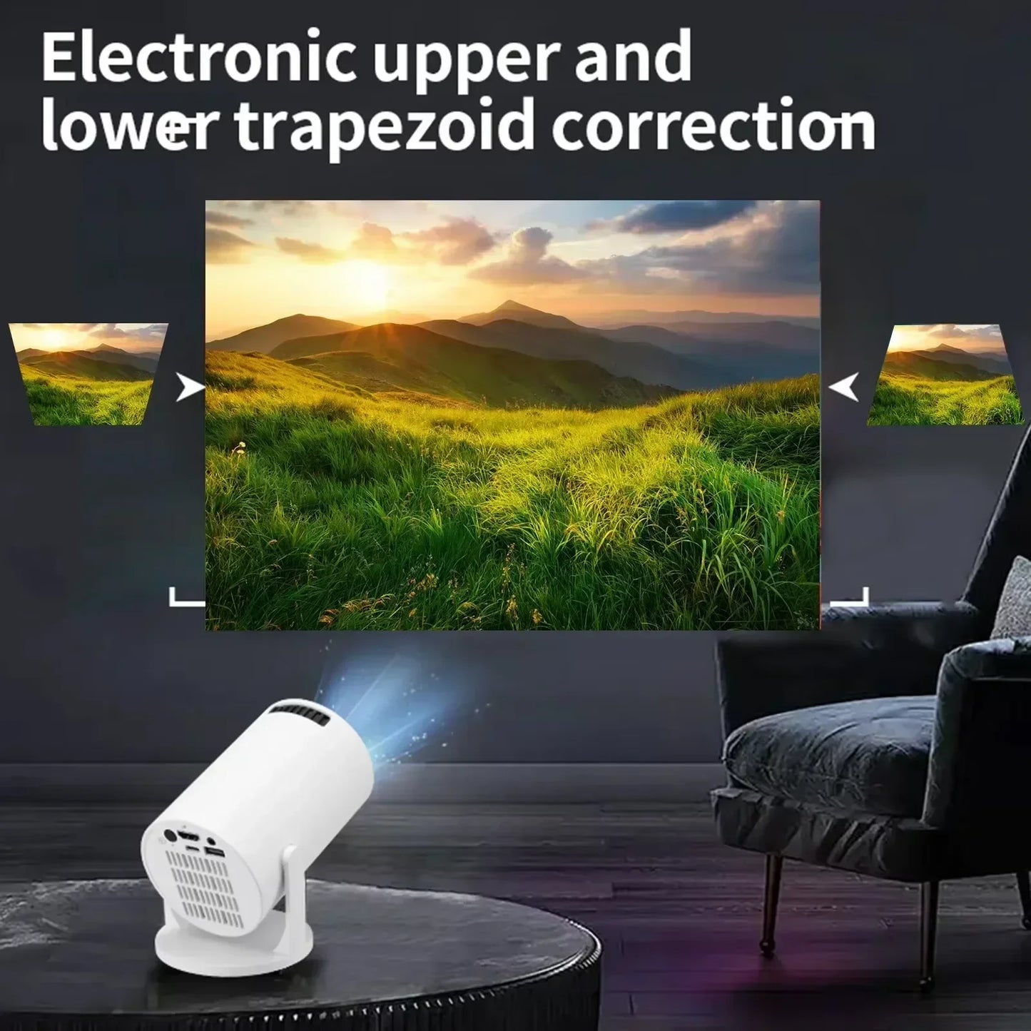 Home Theater Portable Projector 2025 MINI HY300 4K Ultra HD 300ANSI Android 11 BT54 with Electronic Focus and Built in Speaker