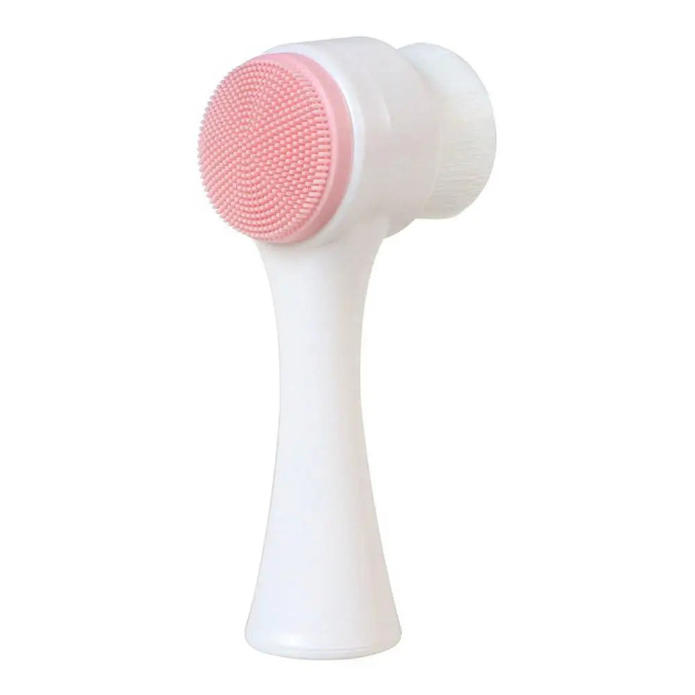 3D double sided silicone Face Cleansing Brush Soft Bristles Exfoliator Gentle Face washing and scrubbing tool
