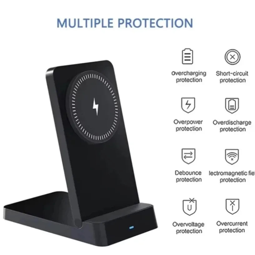 Magnetic Fast Charging Station 30W Wireless Charger Desktop Fold Smart Phone Holder Charge For Magsafe iPhone 16 15 14 13 12 Pro