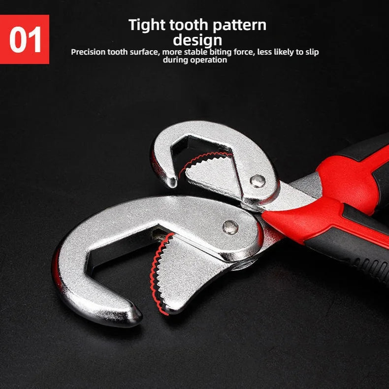 Multipurpose Universal Adjustable Wrench - Quick-Adjust Jaw, All-in-One for Pipe Work & Plumbing | Portable Field Work Tool, Dur