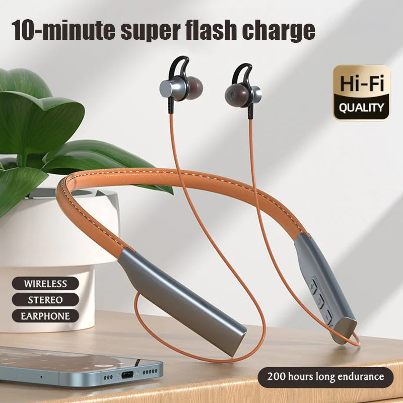 Wireless Bluetooth Earphones Wireless Headphones Magnetic Sport Neckband Neck-hanging Earbuds Wireless with Mic Bluetooth5.0