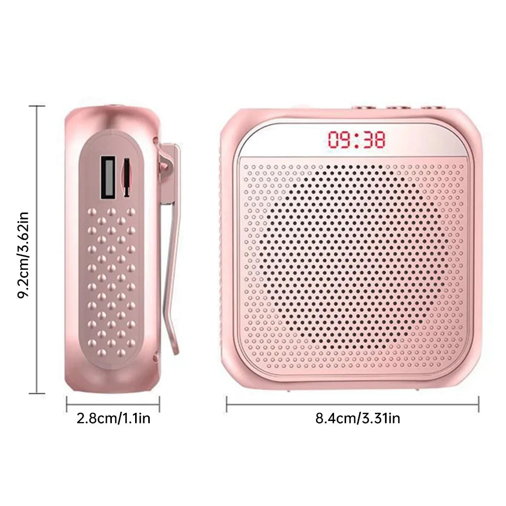 Portable Voice Amplifier Megaphone Mini Audio Speaker With Microphone Rechargeable Ultralight Loudspeaker For Teachers