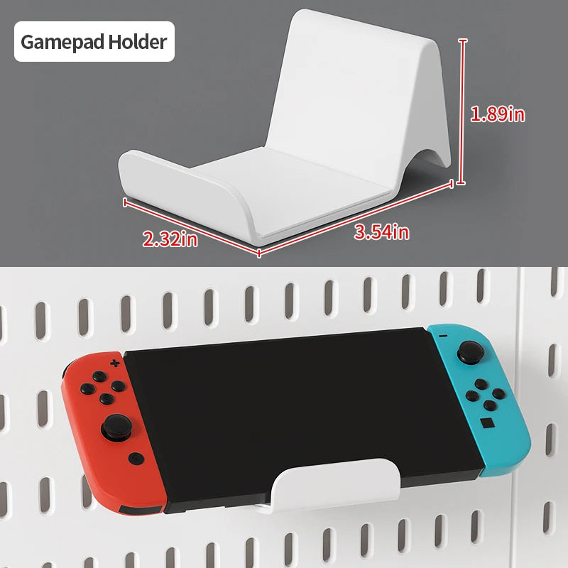 Desktop pegboard storage kit: Stand-up clip - on panels, perfect for home office and study storage.