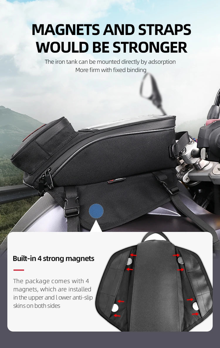 Waterproof Magnetic Motorcycle oil Fuel Tank Bag Navigation Universal Motorbike Riding Cycling Tool Backpack Portable