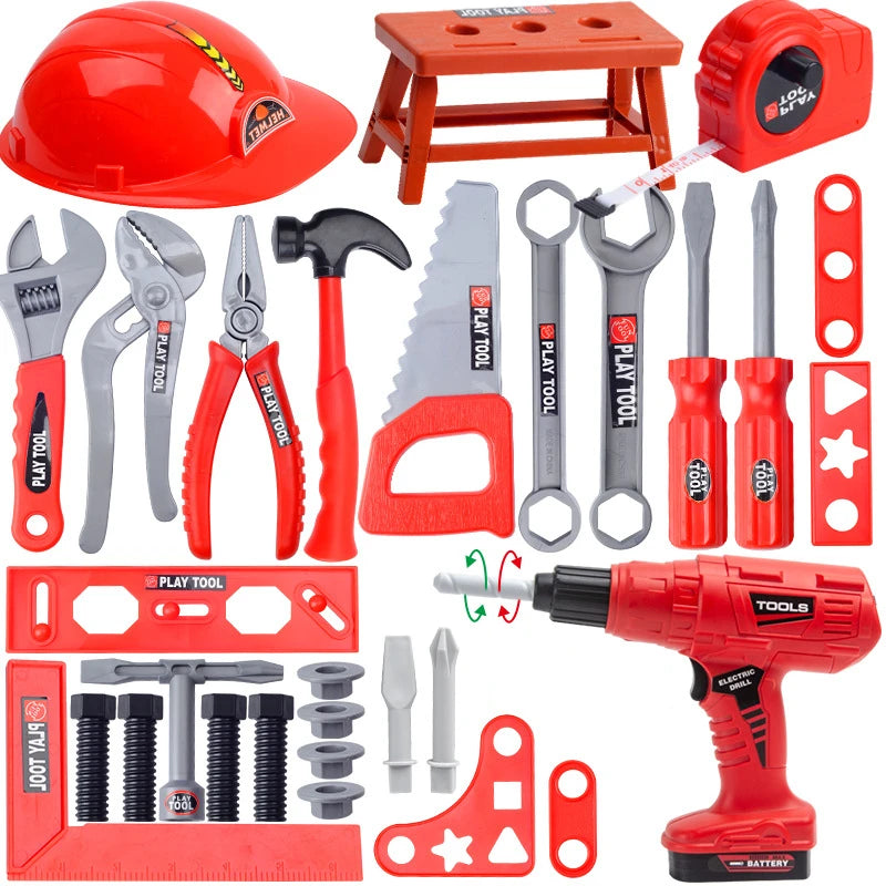 Kids Toolbox Kit Educational Toys Simulation Repair Tools Toys Drill Plastic Game Learning Engineering Puzzle Toys Gifts For Boy