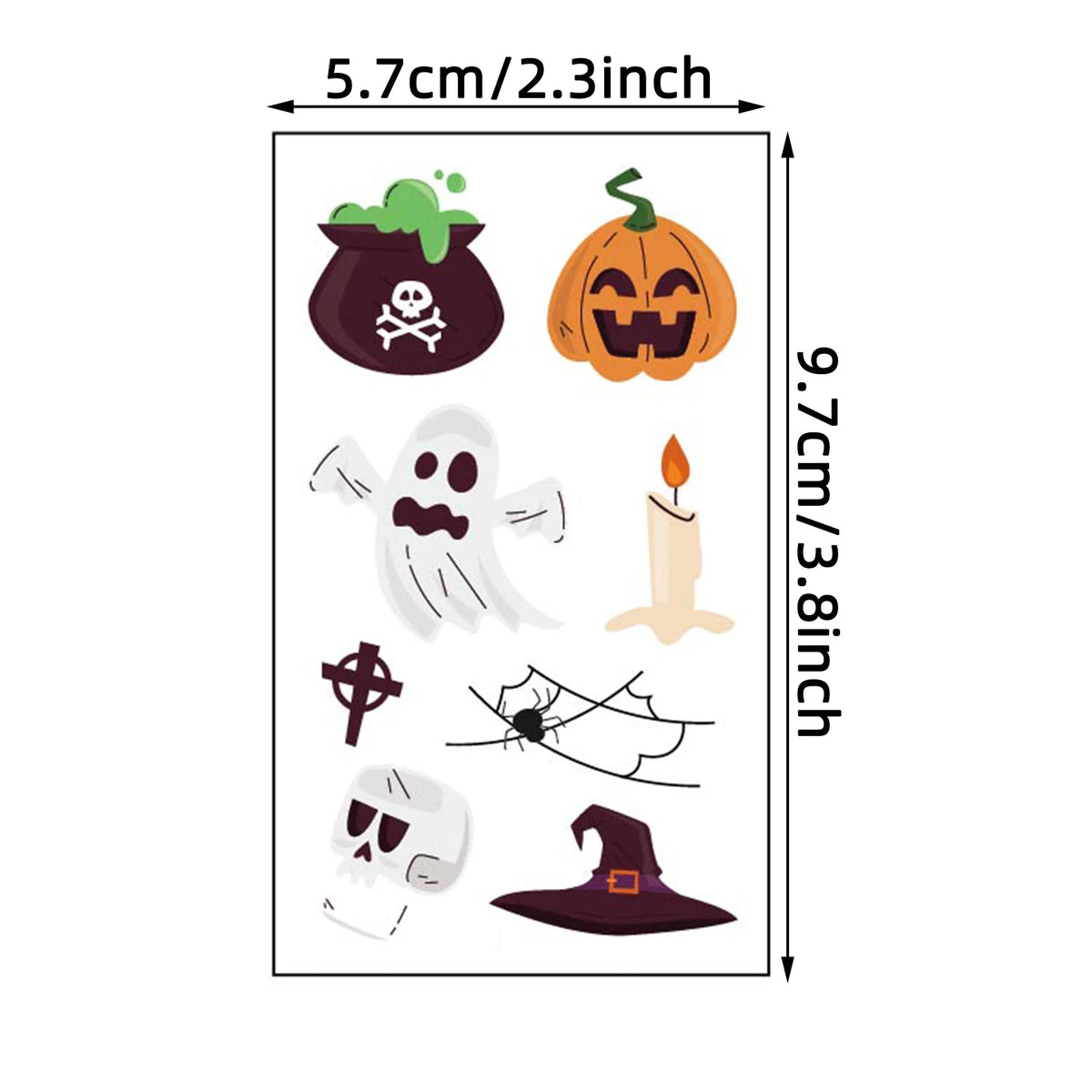 30Pcs Halloween Temporary Tattoos, 220 Cartoon Pumpkin Bat Spider Designs, Waterproof Fake Tattoo Stickers for Halloween Party