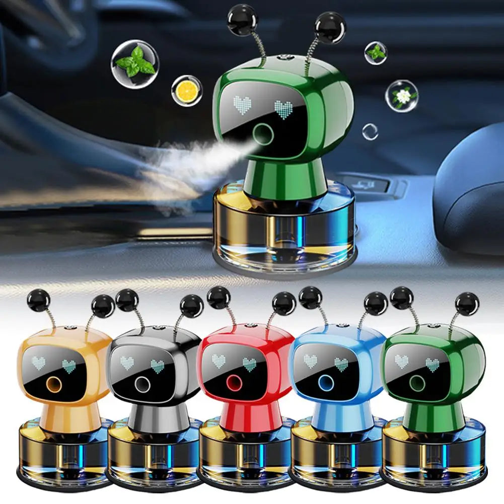 Smart Car Air Freshener AI Rechargeable Car Aroma Diffuser Smart Eyes 4 Levels Of Adjustable Intelligent Car Diffuser Gift
