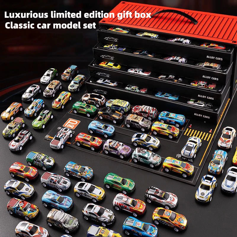 48pcs alloy cars, racing car models, children's toy cars, tin cars, racing car models, classic car models, Christmas g