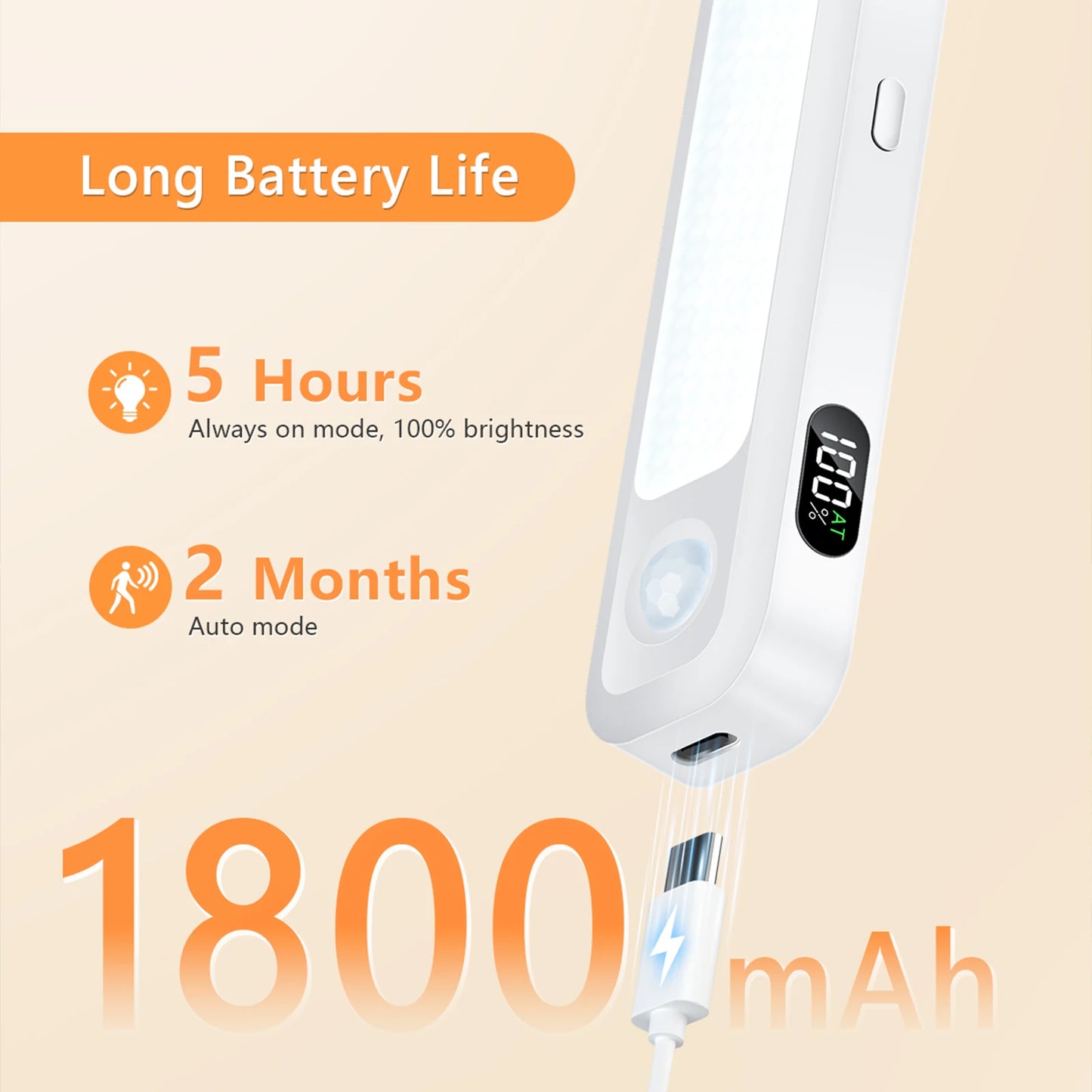 WILLED Rechargeable Motion Sensor Cabinet Light Indoor 3 Colors Dimmable Magnetic Light Bar Night Light for Cabinet Closet Desk