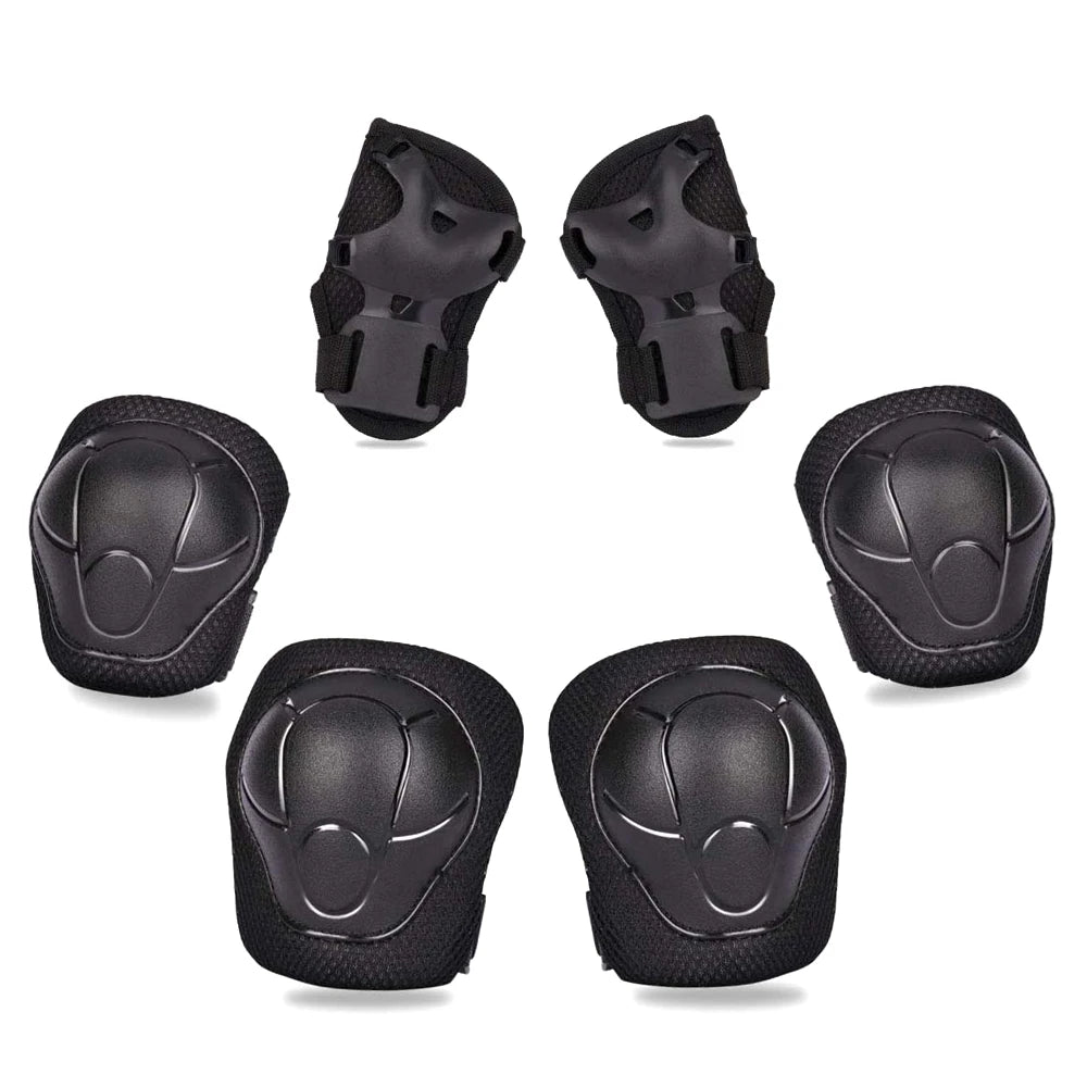 6PCS Kids Protective Gear Set Knee Pads for  3-14 Years Toddler Knee & Elbow Pads with Wrist Guards 3 in 1 for Skating Cycling