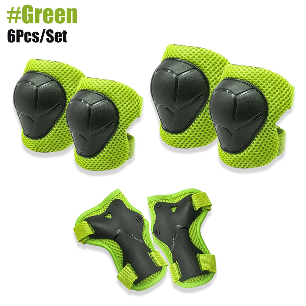 6PCS Kids Protective Gear Set Knee Pads for  3-14 Years Toddler Knee & Elbow Pads with Wrist Guards 3 in 1 for Skating Cycling