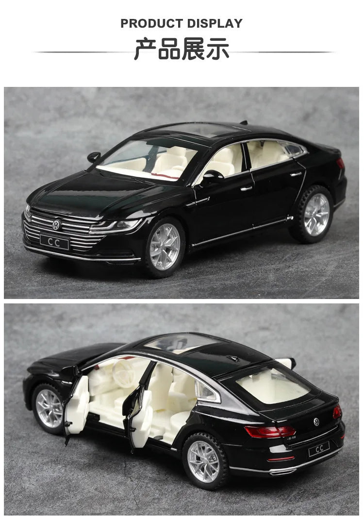 1:32 Volkswagen CC Alloy Toy Car Metal Die-casting Model Sound And Light Pull Back Toy Car Kids Gift Toys For Boys