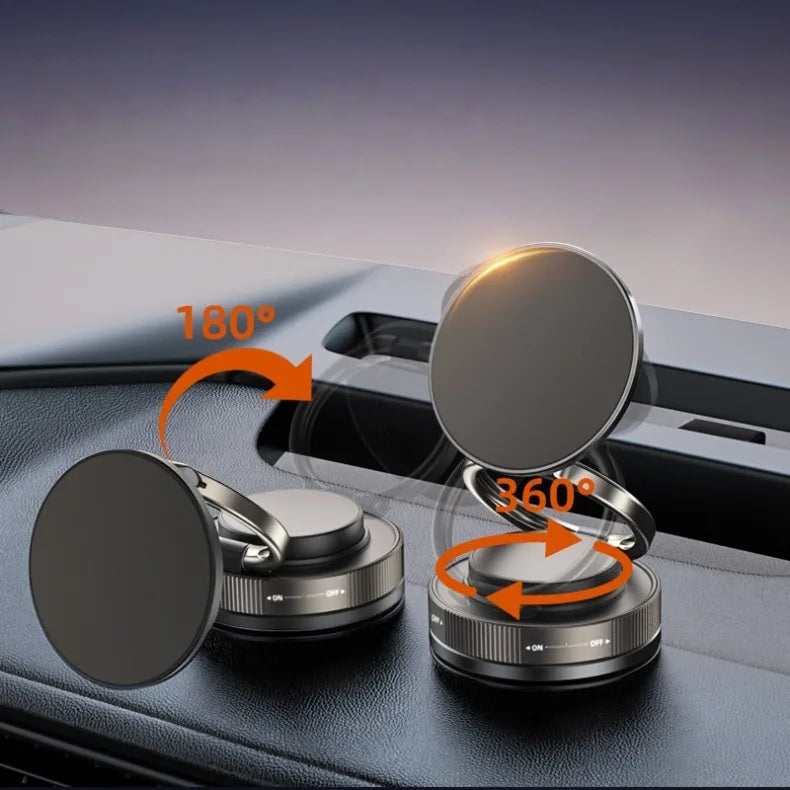 Car Mount Vacuum Magnetic Phone Holder 360° Adjustable Foldable Strong Suction Stand for GPS Phone Auto Dashboard Phone Support