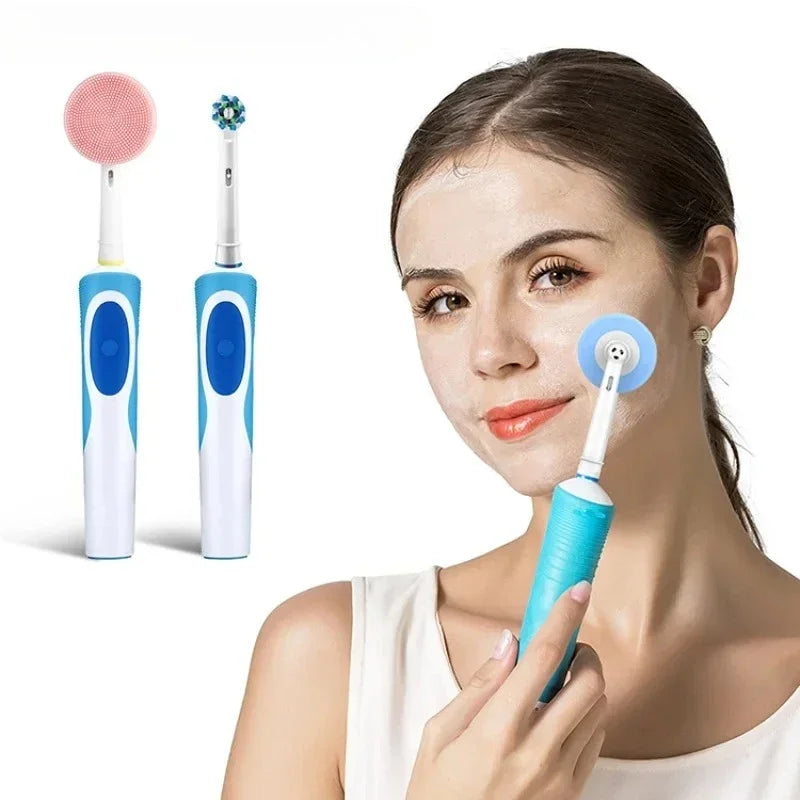Facial Brush Head For Braun Oral b Vitality Triumph D12 D16 D20 D34 Electric Toothbrush Head Silicone Facial Cleansing Brush
