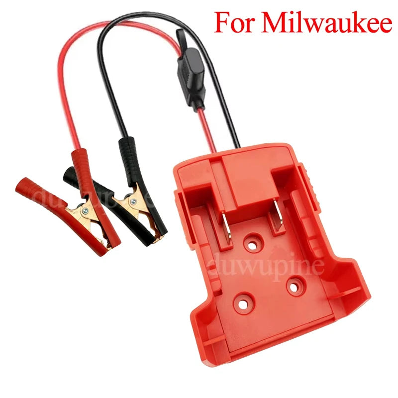 Igniter Jump Starter for Makita DeWalt Milwaukee 18V Battery Car Booster Cable with Fuse Automotive Emergency Power DIY Adapter