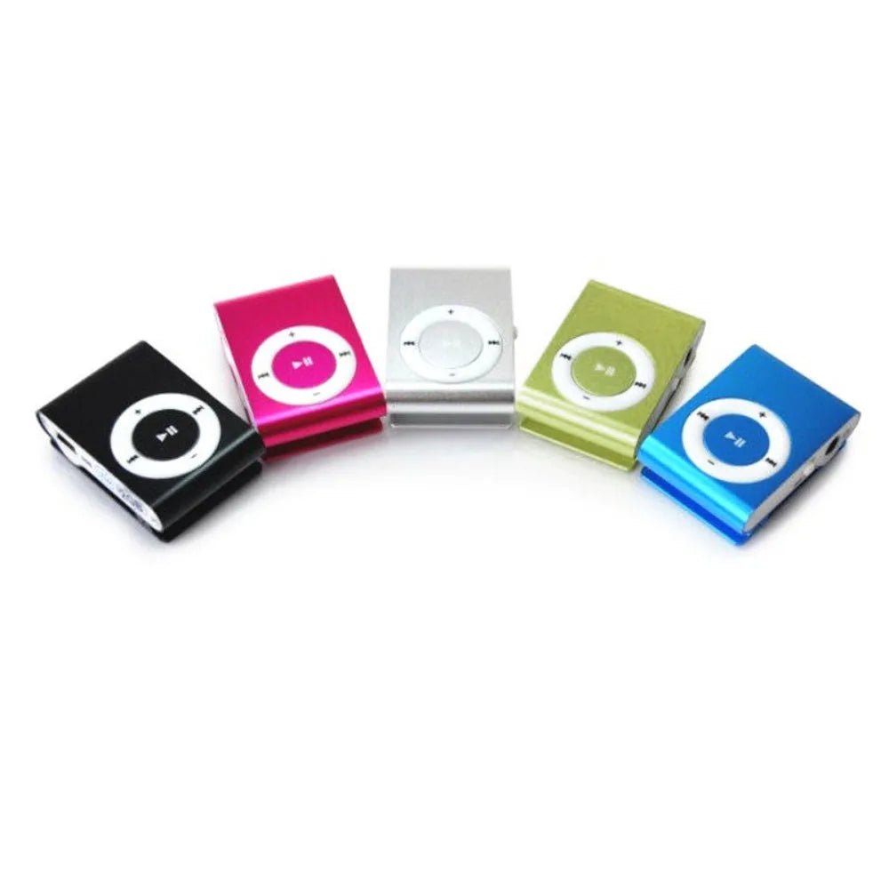 مشغل MP3 صغير جديد محمول يعمل بمنفذ USB، بتصميم أنيق ومشبك ملون، يدعم بطاقات الذاكرة الخارجية (TF).
